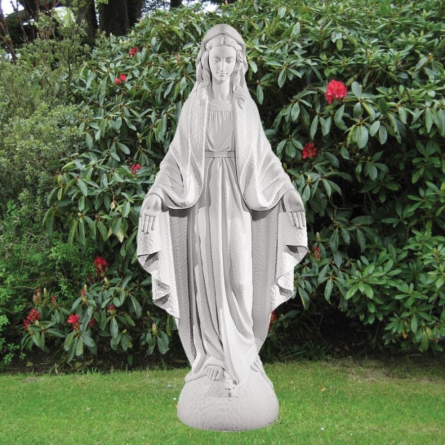 STATUES & SCULPTURES Virgin Mary 117Cm Marble Resin Garden Statue Clearance