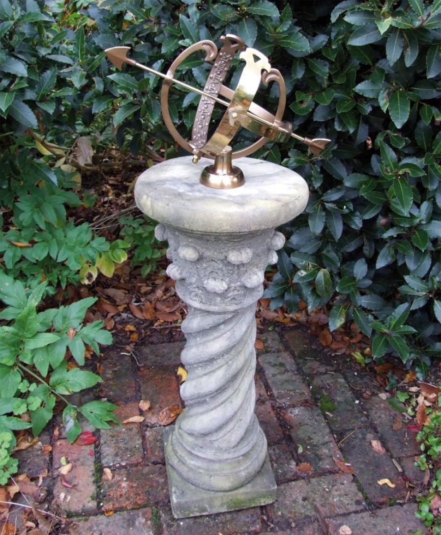 STATUES & SCULPTURES Roman Armillary Stone Garden Sundial New