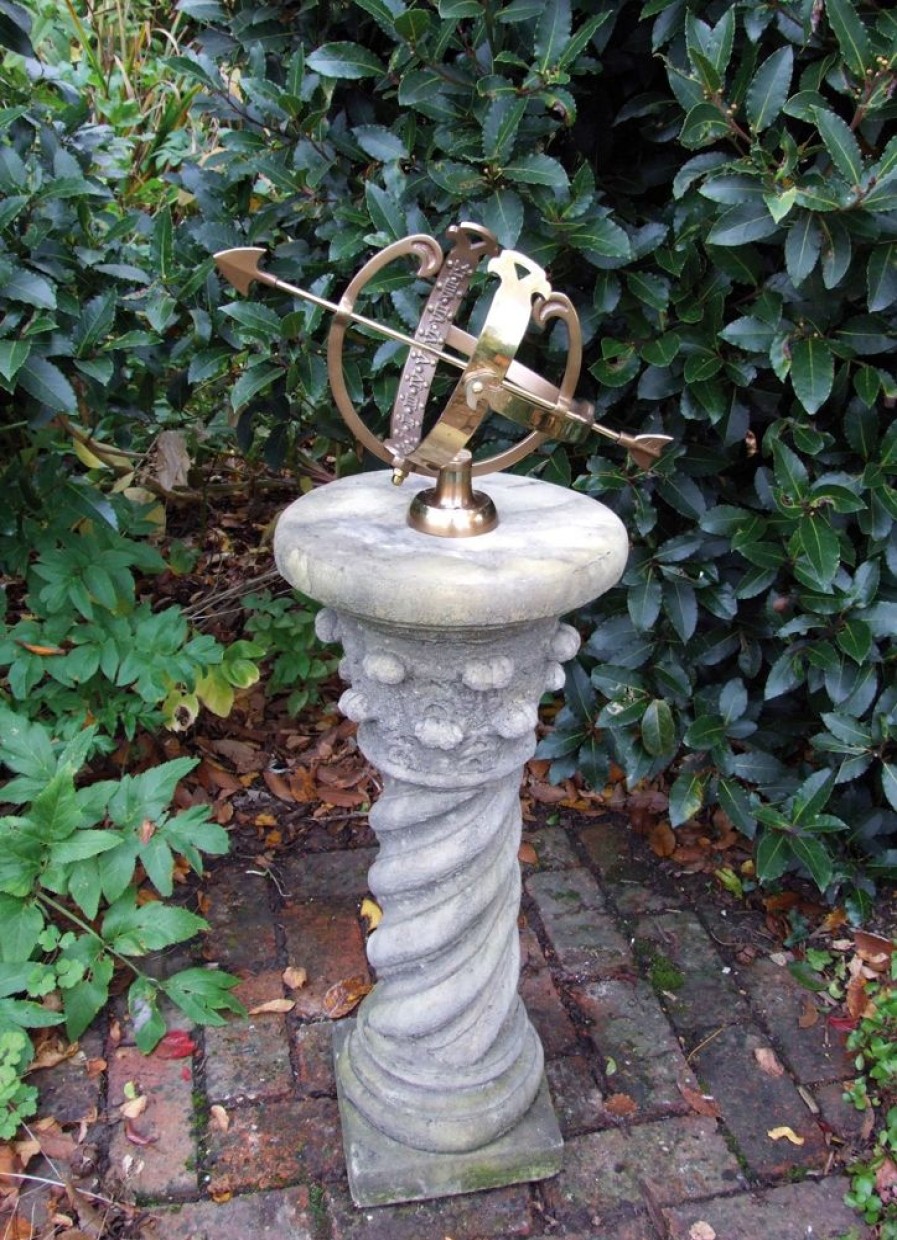 STATUES & SCULPTURES Roman Armillary Stone Garden Sundial New