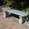 STATUES & SCULPTURES Elegance Ii Natural Granite Grey Stone Garden Bench Online