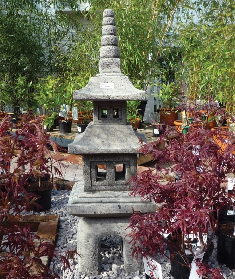 STATUES & SCULPTURES Four Piece Japanese Pagoda Stone Garden Ornament Hot