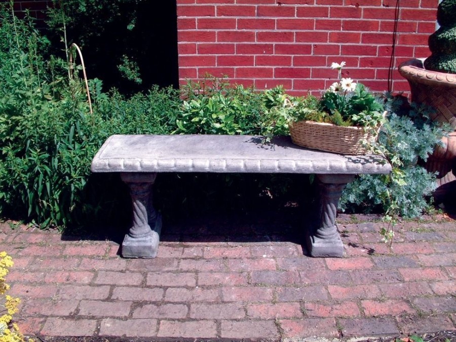 STATUES & SCULPTURES Straight Pattern Top Stone Garden Bench Best