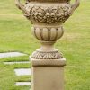 STATUES & SCULPTURES Gordes Vase On Pedestal Stone Garden Planter Wholesale
