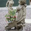 STATUES & SCULPTURES Girl & Barrow Stone Garden Statue Online