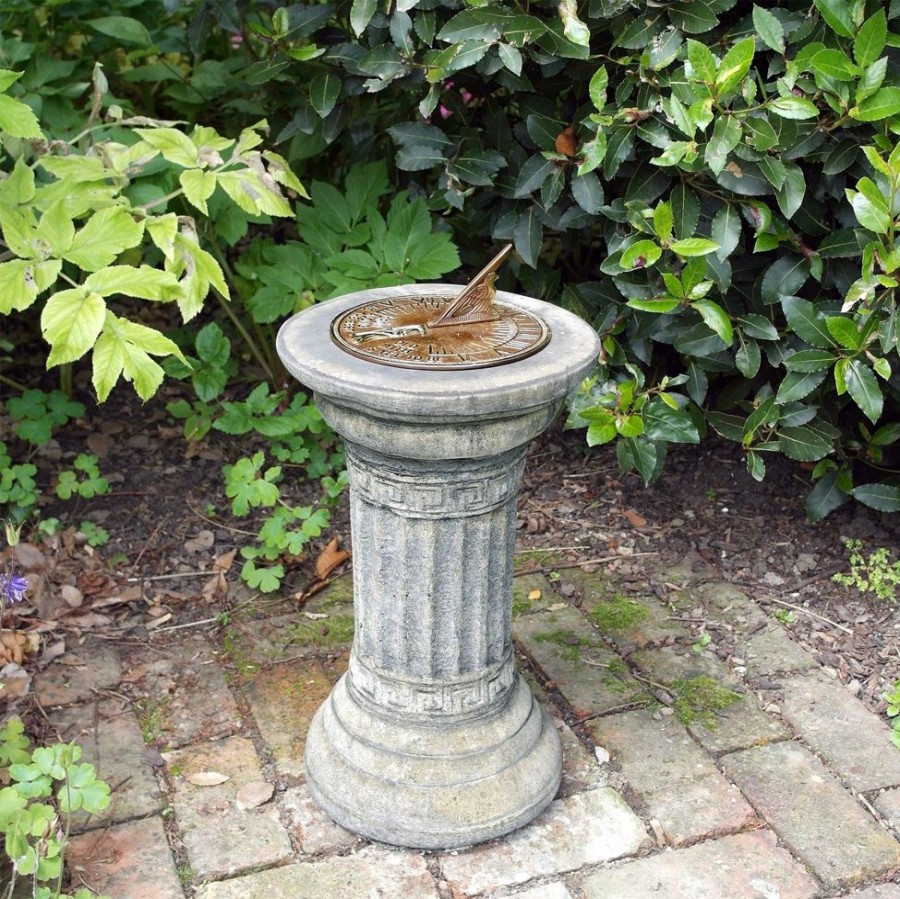 STATUES & SCULPTURES Classical Aged Brass Stone Garden Sundial Wholesale